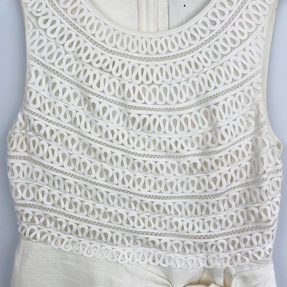 3.1 PHILLIP LIM Ivory Silk Ribbon Lace Linen Wedding Dress size 2 - Picture 3 of 6